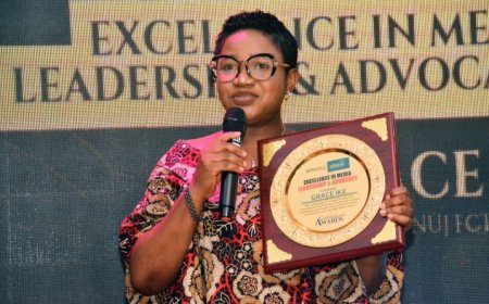 Comrade Grace Ike NUJ FCT Chair, receives Excellence in Media Leadership, Advocacy Award