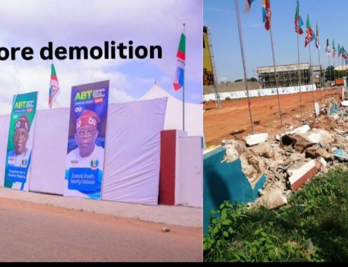 Tinubu Campaign Office Pulled Down in Makurdi Following State Government Directive