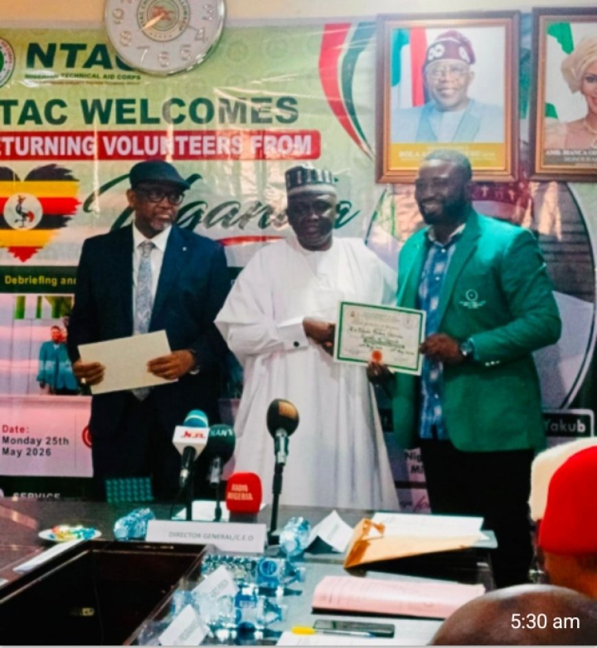 NTAC Receives 11 Returning Volunteers from Uganda, Reaffirming Nigeria’s Technical Diplomacy and Capacity-Building Success