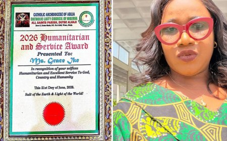 All Saints Catholic Church Honours NUJ FCT Chairperson Grace Ike with 2026 Humanitarian and Service Award